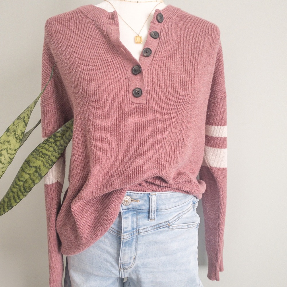 Oversized Henley Sweater